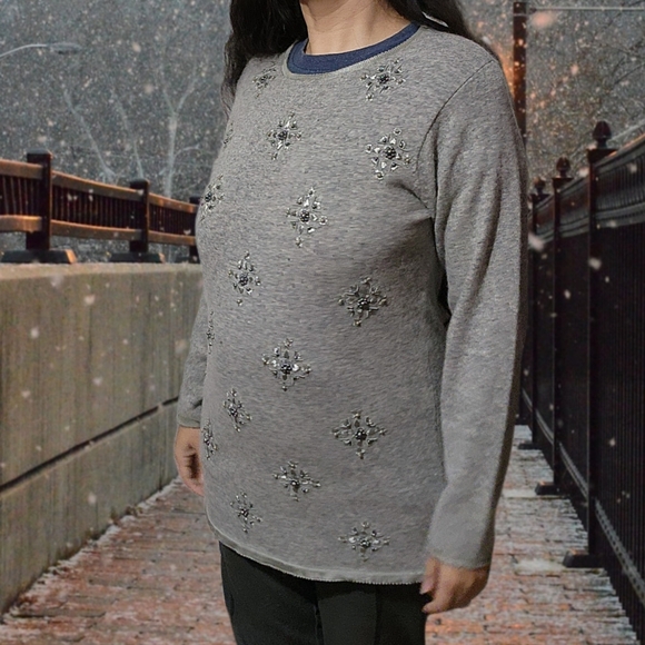 Casual Corner Sweaters - Casual Corner Women Oversized Grey Wool Blend Sweater Size Med